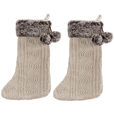 Gingerbread Stocking (Set of 2) - Beige - 12" X 20" - Safavieh