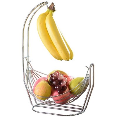 Jiallo Silver Fruit basket with Banana Hanger