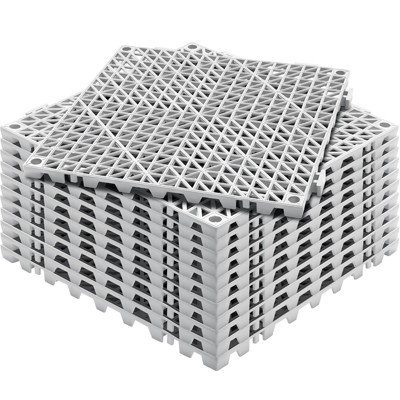VEVOR Modular Interlocking Cushion, 12 Pack 12" x 12" Splicing Drainage Mats, Soft PVC Interlocking Drainage Floor Tiles, Non-Slip Drainage Holes