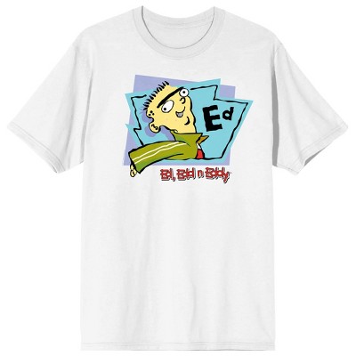 Ed Edd N Eddy Ed In Blue & Purple Frames Crew Neck Short Sleeve Men's White T-shirt