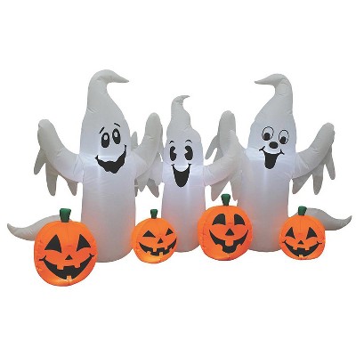 Halloween Express  8 ft Inflatable Ghosts with Pumpkin Decoration
