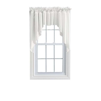 Ellis Stacey 3" Rod Pocket High Quality Fabric Solid Window Swag Set Ice Cream