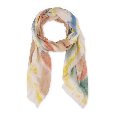 Design Imports Skye Tie Dye Scarf - Beige/Green