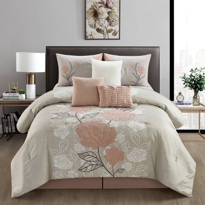 Nanshing 7pc Camellia Comforter Set Pink
