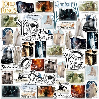 Lord of The Rings Gandalf 50ct Vinyl Large Deluxe Stickers Variety Pack
