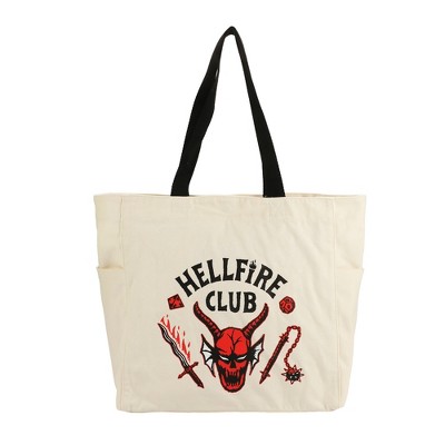 Stranger Things Hellfire Club 15.5-Inch Adult Canvas Tote Bag