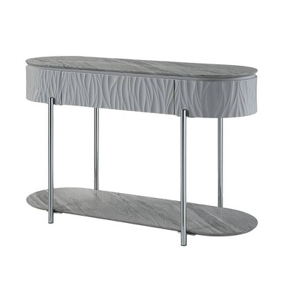 Acme Furniture Yukino Console Table Gray/Chrome Finish