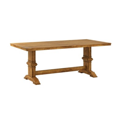 Delaney Two Toned Rectangular Solid Wood Top Dining Table - Inspire Q