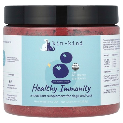 Kin+Kind Healthy Immunity With Blueberry Cranberry, For Dogs and Cats, 8 oz (226.8 g)