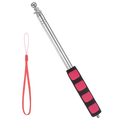 Unique Bargains Telescopic Handheld Stainless Steel Anti-Slip Grip Flag Poles 1 Pc