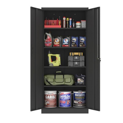 Huxxion 72"H Metal File Storage Cabinet with 2 Doors & 4 Adjustable Shelves