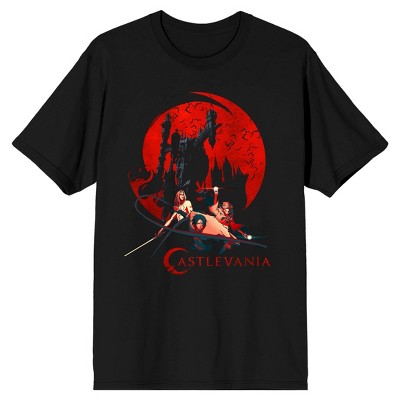 Castlevania Alucard, Trevor Belmont, and Sypha Belnades Men's Black Graphic Tee