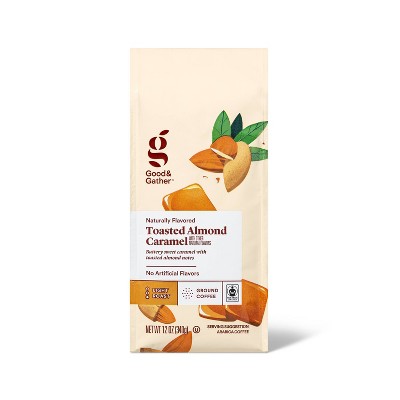 Naturally Flavored Toasted Almond Caramel Light Roast Ground Coffee - 12oz - Good & Gather™
