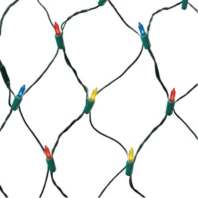 GE StayBright 150-Count LED Multi-Color Net-Style Christmas Lights Green Wire