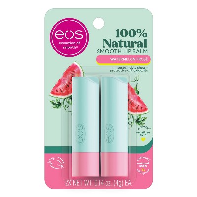 eos 100% Natural Shea Watermelon Frosé Lip Balm - 0.28oz/2pk