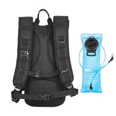 VEVOR Hydration Backpack, Water Backpack with 3L TPU Water Bladder, Tactical Molle Hiking Hydration Pack with Storage for Men Women, Black