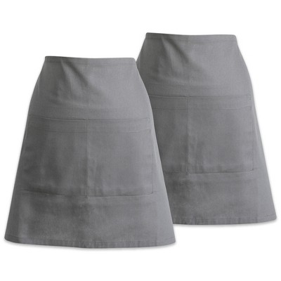 Design Imports  Bistro Solid Waist Apron Set/2 Gray