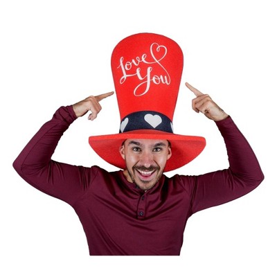 Foam Party Hats Valentine's Day Wide Top Hat