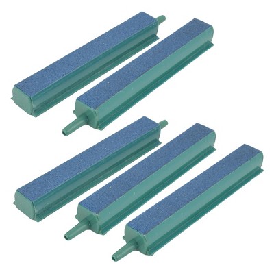 Unique Bargains Fish Tank Green Plastic Frame Blue Mineral Airstone Bar 5 Pcs
