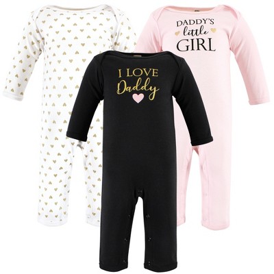 Hudson Baby Infant Girl Cotton Coveralls, Girl Daddy