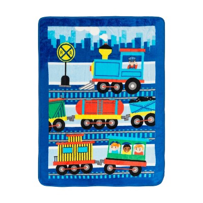 Everyday Kids Toddler Throw Blanket - 30" by 40" - Choo Choo Train - Super Soft, Plush, Warm and Comfortable