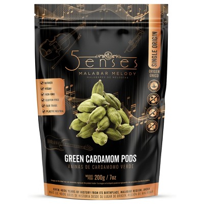 5Senses Green Malabar Cardamom Pods | Cardamomo | Malabar Melody | Single Origin, Non-GMO, Fairtrade