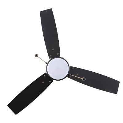 JONATHAN Y Blair 42" 1-Light 3-Speed Iron Adjustable Integrated LED Ceiling Fan with Pull Chains: Plywood Blades, Reversible Motor