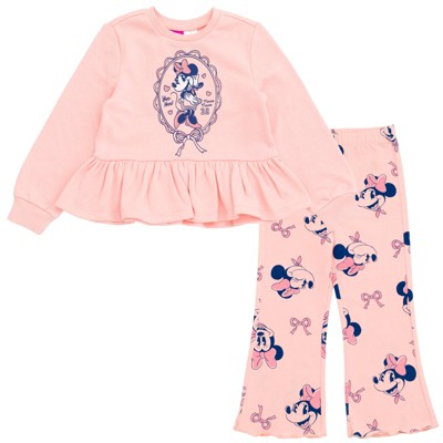 Disney Fleece Pullover Sweatshirt and Ribbed Flare Leggings Outfit Set Toddler
