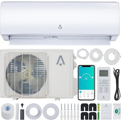 12,000 BTU Mini Split AC - 21 SEER2 Wall Mount Heat Pump, Cools 750 Sq.Ft, WiFi/Remote, 230V, Includes Installation Kit