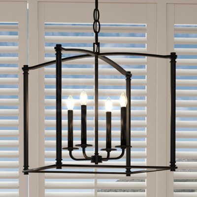 Urban Ambiance Luxury Contemporary Chandelier,  25"H x 19.625"W,  Midnight Black Finish, UHP3831