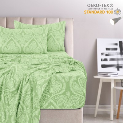 4 Piece Bed Sheets Printed Microfiber Sheet Set Ultra Soft, Easy Care Paisley Printed Sheets - Lux Decor Collection