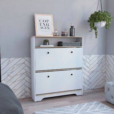 Kumasinova 2-Drawer Dresser with 1 Shelf,Wood Finish Chest of Drawers,Modern Storage Dresser,Bedroom and Entryway Furniture,1 Piece,White