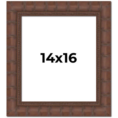 PosterPalooza | 14x16 Wide Bamboo Picture Frame, UV Acrylic, 4 Finishes - Brown, Black, Silver, and Natural