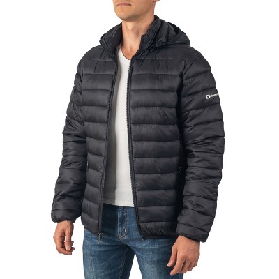 Alpine Swiss Mens Light Puffer Jacket Removable Hood Milo Winter Coat Packable Water-Resistant Down Alternative Bubble Jacket