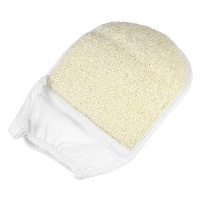 Unique Bargains Shower Gloves for Bath for Shower 8.66"x5.71" Beige 1 Pc