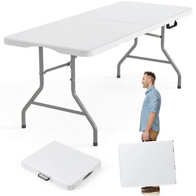 SUGIFT 4Ft/5Ft/6Ft/8Ft  Folding Table Black Indoor Outdoor Folding Card Table for Camping