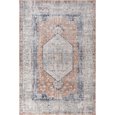 Nuloom Eleanor Pet Friendly Machine Washable Distressed Medallion Area Rug