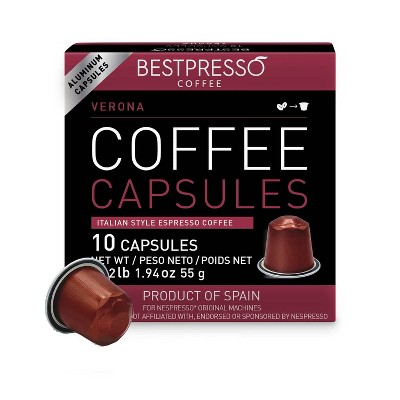 Bestpresso Verona Blend (High Intensity) Espresso Pods for Nespresso OriginalLine Machine - 120 Certified Genuine Coffee Capsules