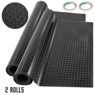 VEVOR Garage Floor Mat, 177.17 x 43.31 inch PVC Garage Flooring Roll, Non-slip Diamond Texture, 106.56 sq.ft Covering Space, Garage Mats