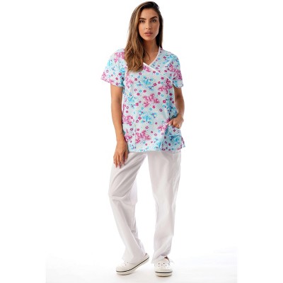 Just Love Nursing Scrubs Set for Women Print Scrubs 1311WJ-2-XS