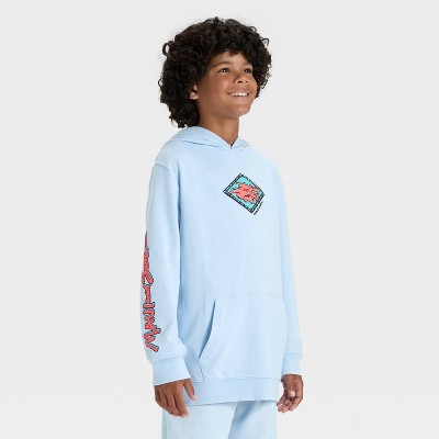 Boys' Maui & Sons Hooded Terry Fleece Sweatshirt - Sky Blue