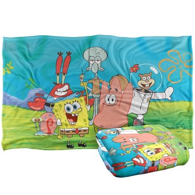 Kids' Spongebob Spongebob Group Scene Silky Touch Blanket White 36X58