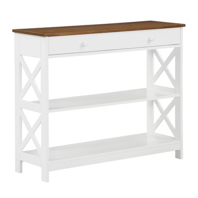 Breighton Home Xavier Console Table with Open Shelves and Drawer