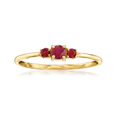 Pure Collection by Ross-Simons 0.20 ct. t.w. Ruby 3-Stone Ring in 14kt Yellow Gold