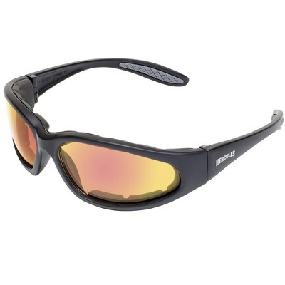 Global Vision Eyewear Hercules Plus 24 Photochromic Safety Motorcycle Glasses with Red Mirror Lenses