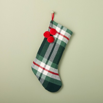 21" Plaid Woven Stocking Red and Green - Hearth & Hand™ with Magnolia
