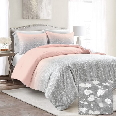 Lush Decor Glitter Ombre Metallic Print Comforter Set