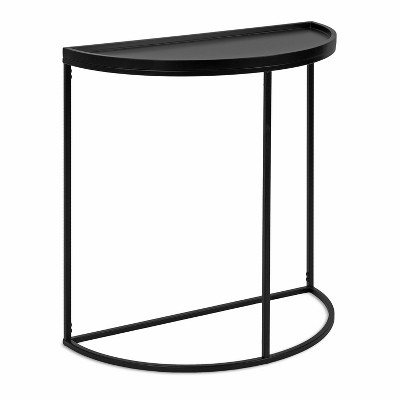Kate and Laurel Dorrah Half Circle MDF Console Table, 28x14x30, Black