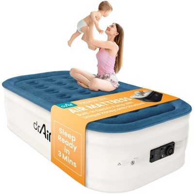 Dr. Air 18” Air Mattress with Electric Pump, Waterproof Velvety Top and Carry Bag