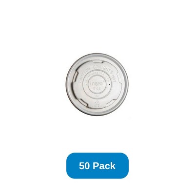 Planet+ Flat Lid for 8 oz Hot and Cold Food Container Compostable CPLA - Pack of 50